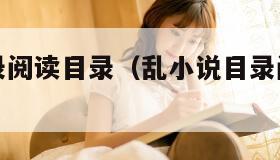 乱小说目录阅读目录（乱小说目录阅读目录小熊）