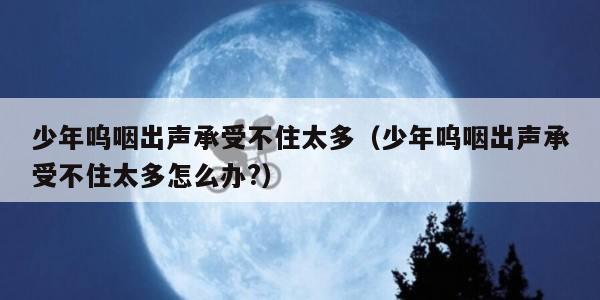 少年呜咽出声承受不住太多（少年呜咽出声承受不住太多怎么办?）