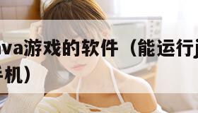 能玩java游戏的软件（能运行java游戏的手机）