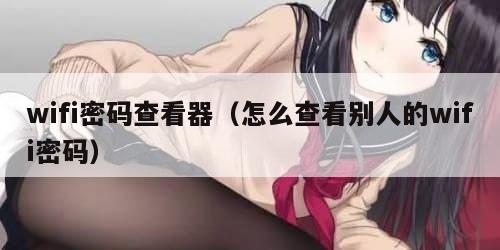 wifi密码查看器（怎么查看别人的wifi密码）